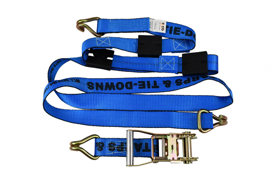 2'' x 12' Auto Tie Down Ratchet Strap with Wire Hook and Rubber Cleats