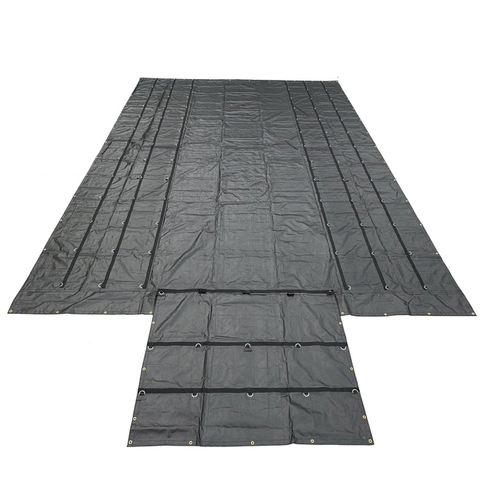 Heavy Duty Lumber Truck Tarps - 20' x 27' (6' Drop) Black 14 oz