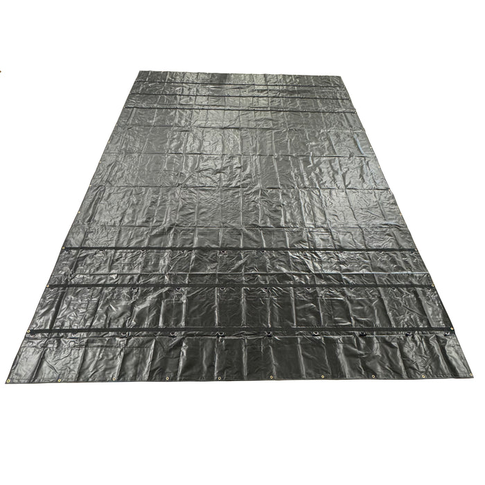 Heavy Duty Steel Truck Tarps - 18' x 24'6'' Black 12 oz