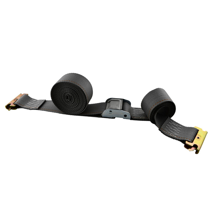 2" x 16' Gray Logistic Strap With Cam Buckle & E-Track Fitting