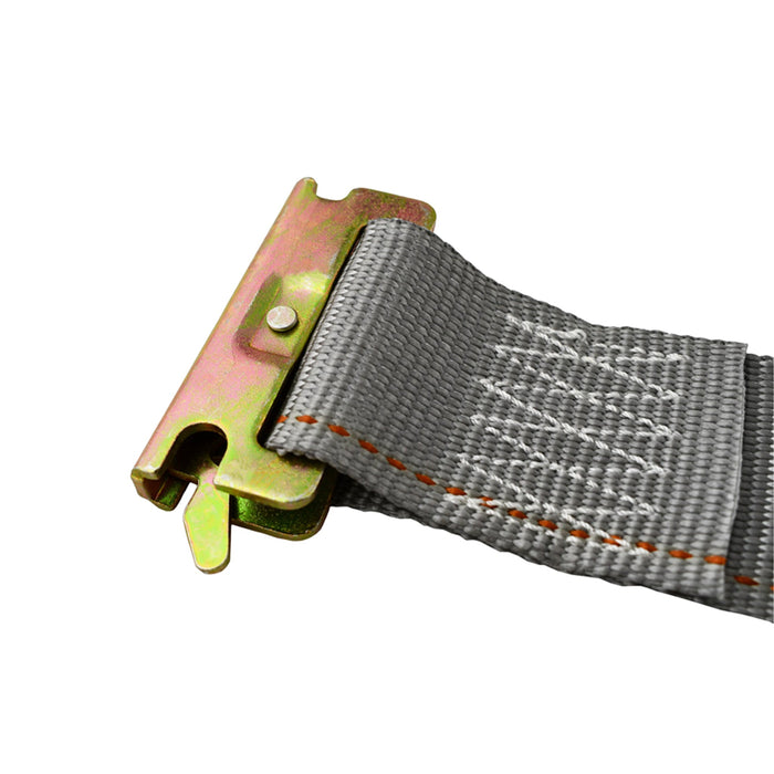 2" x 16' Gray Logistic Strap With Cam Buckle & E-Track Fitting