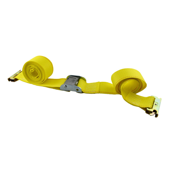 2" x 12' Yellow Logistic Strap With Cam Buckle & E-Track Fitting