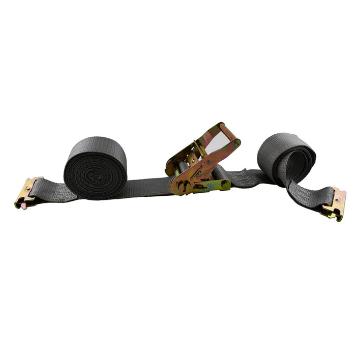 2" x 16' Gray Logistic Strap With Ratchet & E-Track Fitting
