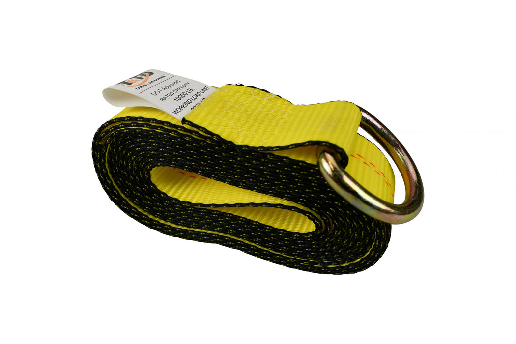 2" x 10' Long Yellow Strap with Heavy Duty D-Ring