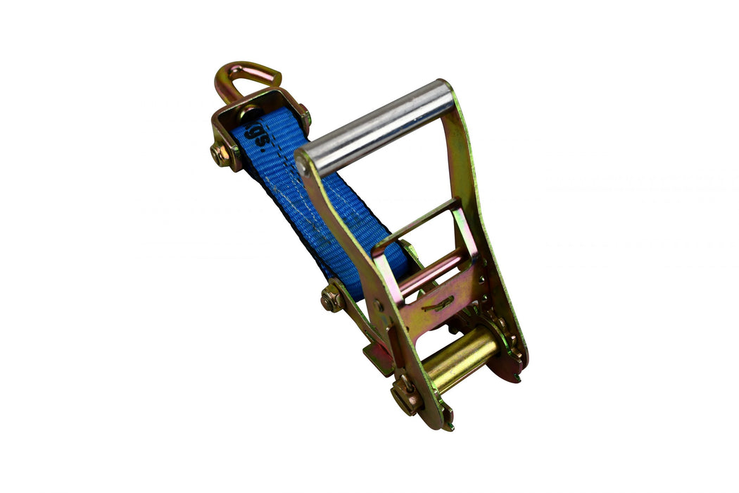 2" x 12' Auto Tie Down Ratchet Strap with Swivel J Hook and Rubber Cleats
