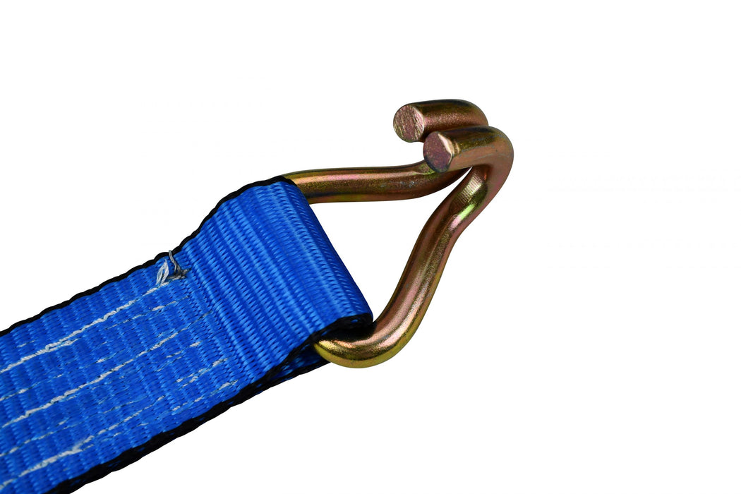 2'' x 14' Auto Tie Down Ratchet Strap with Wire Hook and Rubber Cleats