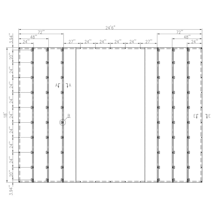 Heavy Duty Steel Truck Tarps - 18' x 24'6'' Black 12 oz