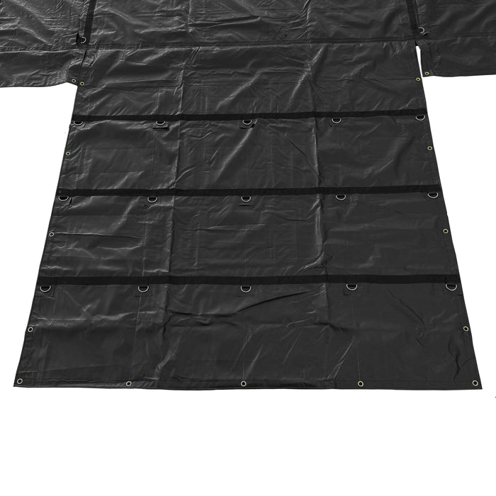 Heavy Duty Lumber Truck Tarps - 24' x 27' (8' Drop) Black 14 oz