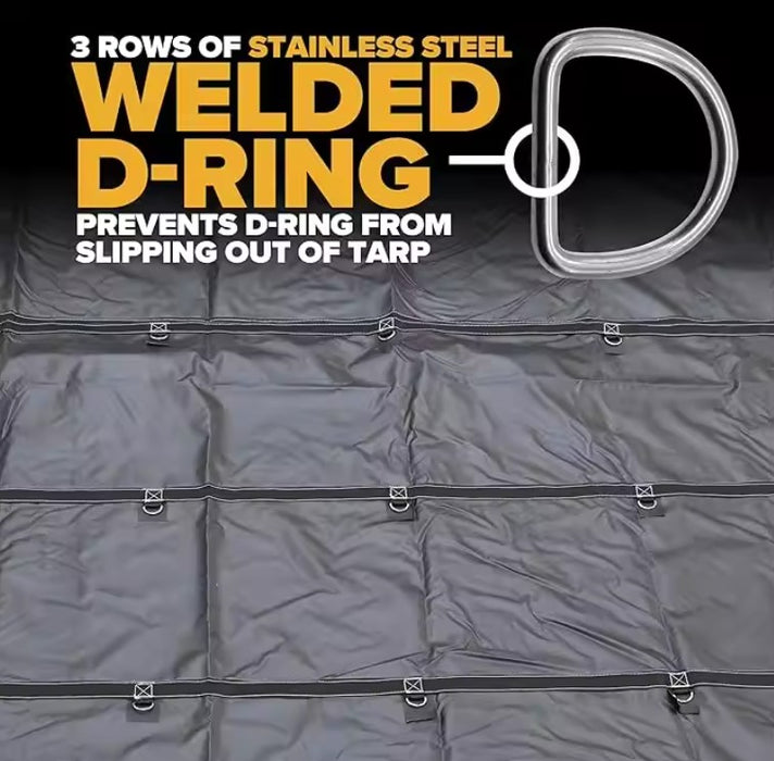 Heavy Duty Lumber Truck Tarps - 16' x 27' (4' Drop) Black 12 oz
