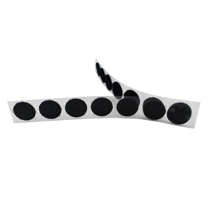 Adhesive Velcro Circles (Hook or Loop) 3/4" Diameter, 27.5 Yards Long, Black