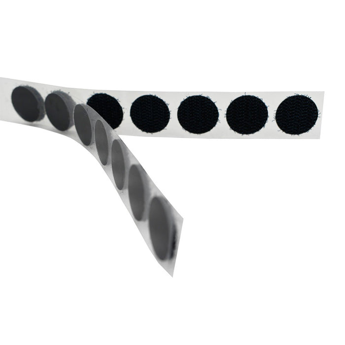 Adhesive Velcro Circles (Hook or Loop) 3/4" Diameter, 27.5 Yards Long, Black