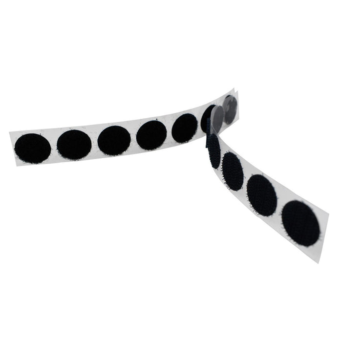Adhesive Velcro Circles (Hook and Loop) 3/4" Diameter, 27.5 Yards Long, Black