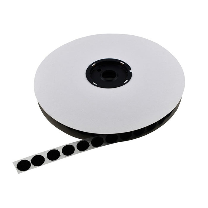 Adhesive Velcro Circles (Hook or Loop) 3/4" Diameter, 27.5 Yards Long, Black