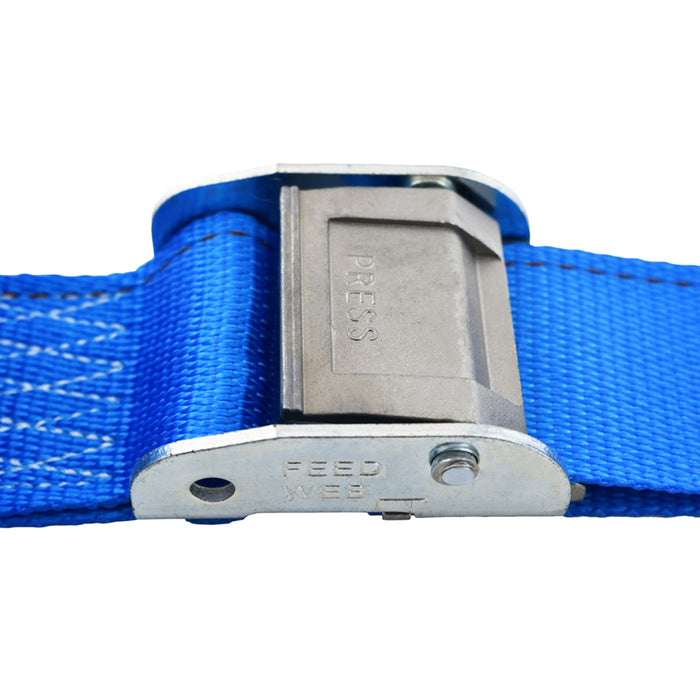 2" x 20' Blue Logistic Strap With Cam Buckle & E-Track Fitting