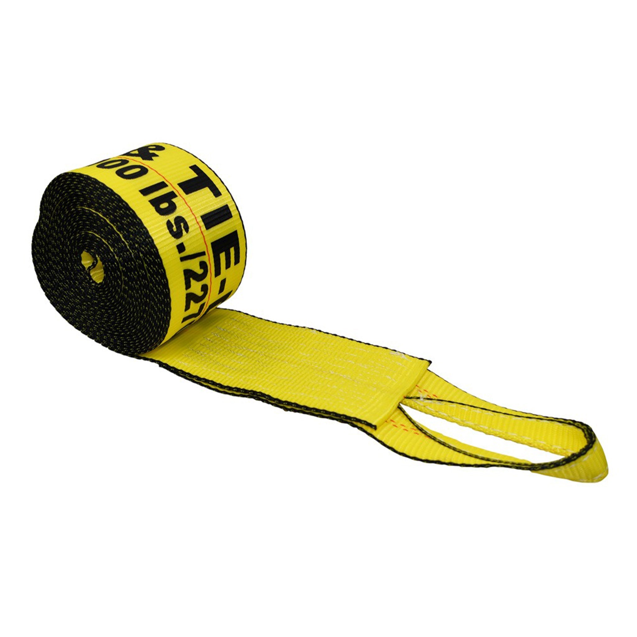 【WOOHWA】STRING STRAP OPS 4'' Winch Strap with Twisted Loop - Yellow — CargoControlStore