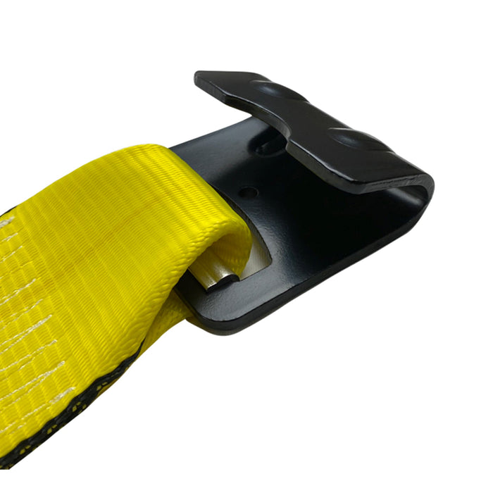 4" Winch Strap with Flat Hook - Yellow