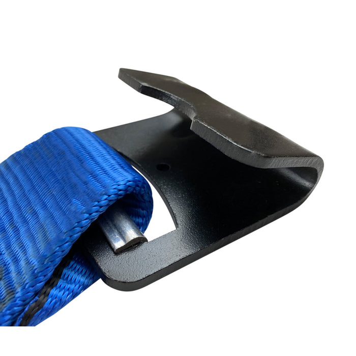 4" Winch Strap with Flat Hook - Blue