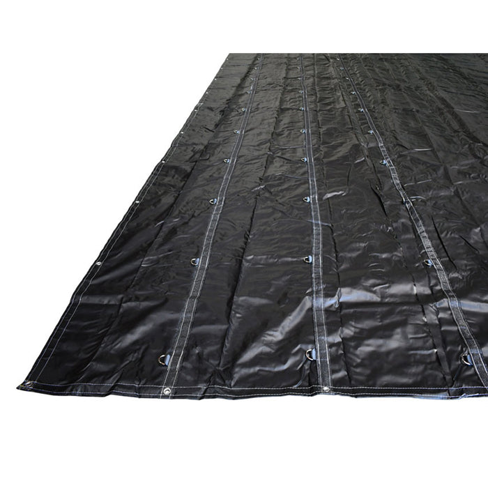 Heavy Duty Lumber Truck Tarps - 20' x 27' (6' Drop) Black 16 oz