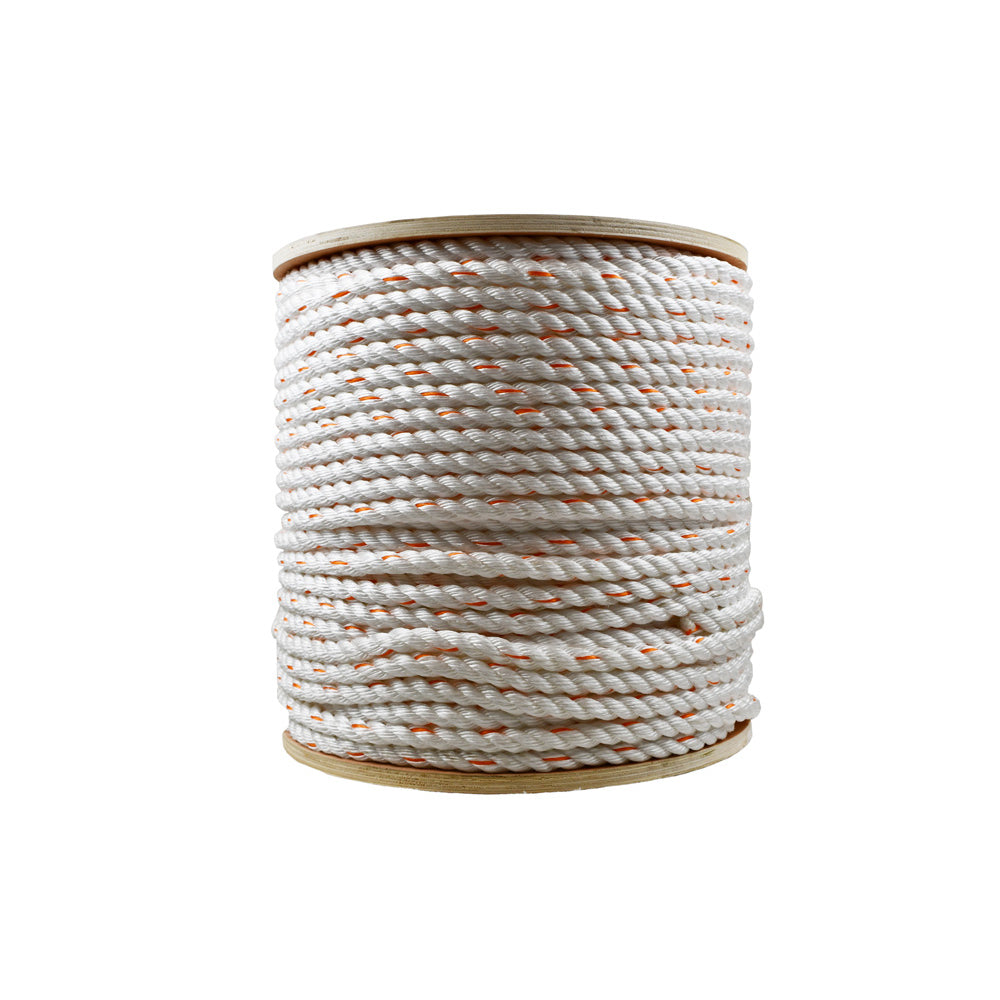 Poly-Dac Truck Rope, 3/8'' x 150', White/Orange — CargoControlStore